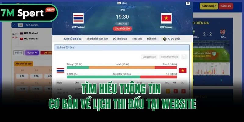 Tìm hiểu thông tin cơ bản về lịch thi đấu tại website